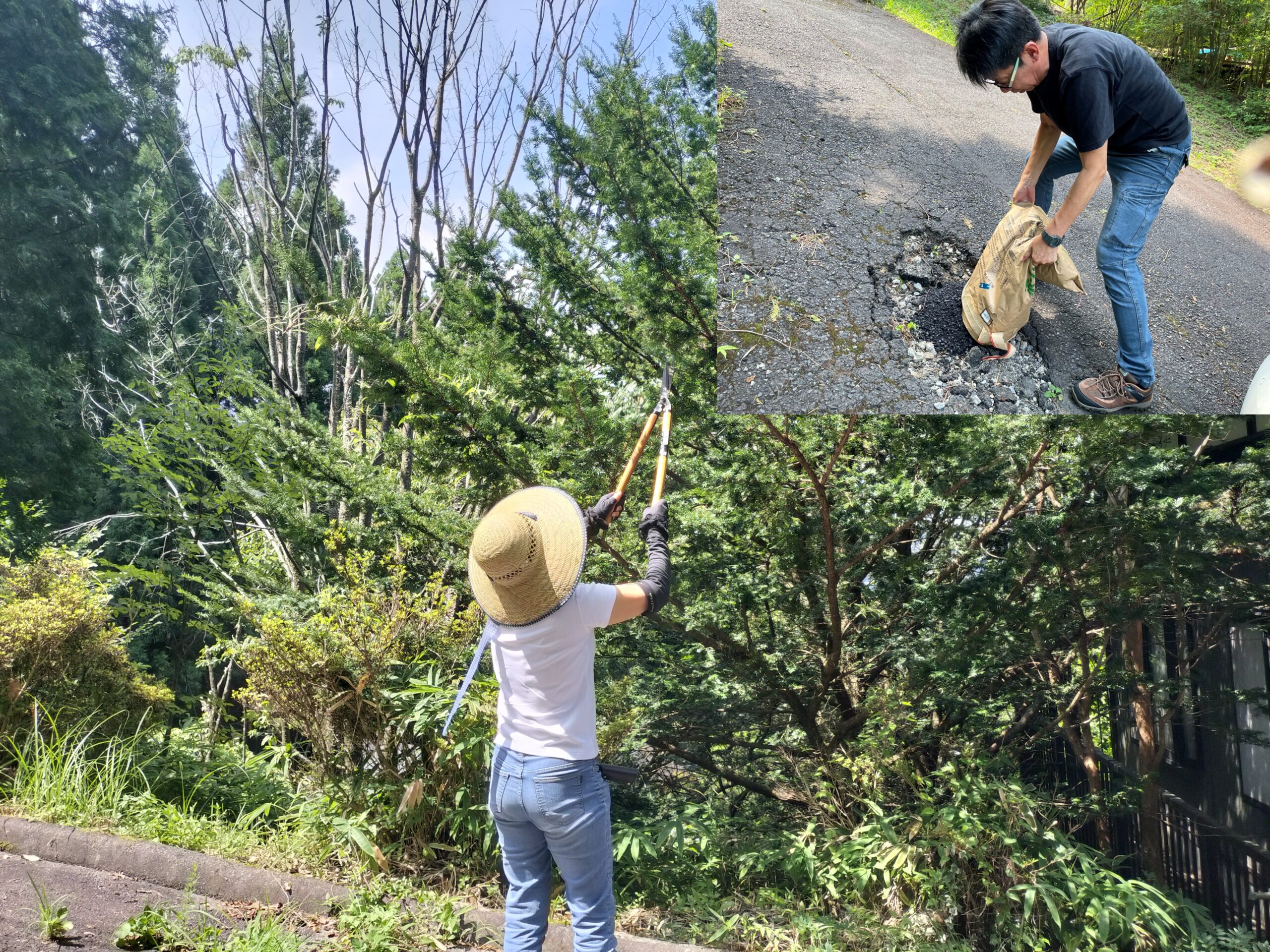 サンバレー阿木川湖に向かう道中の道路補修を行いました！